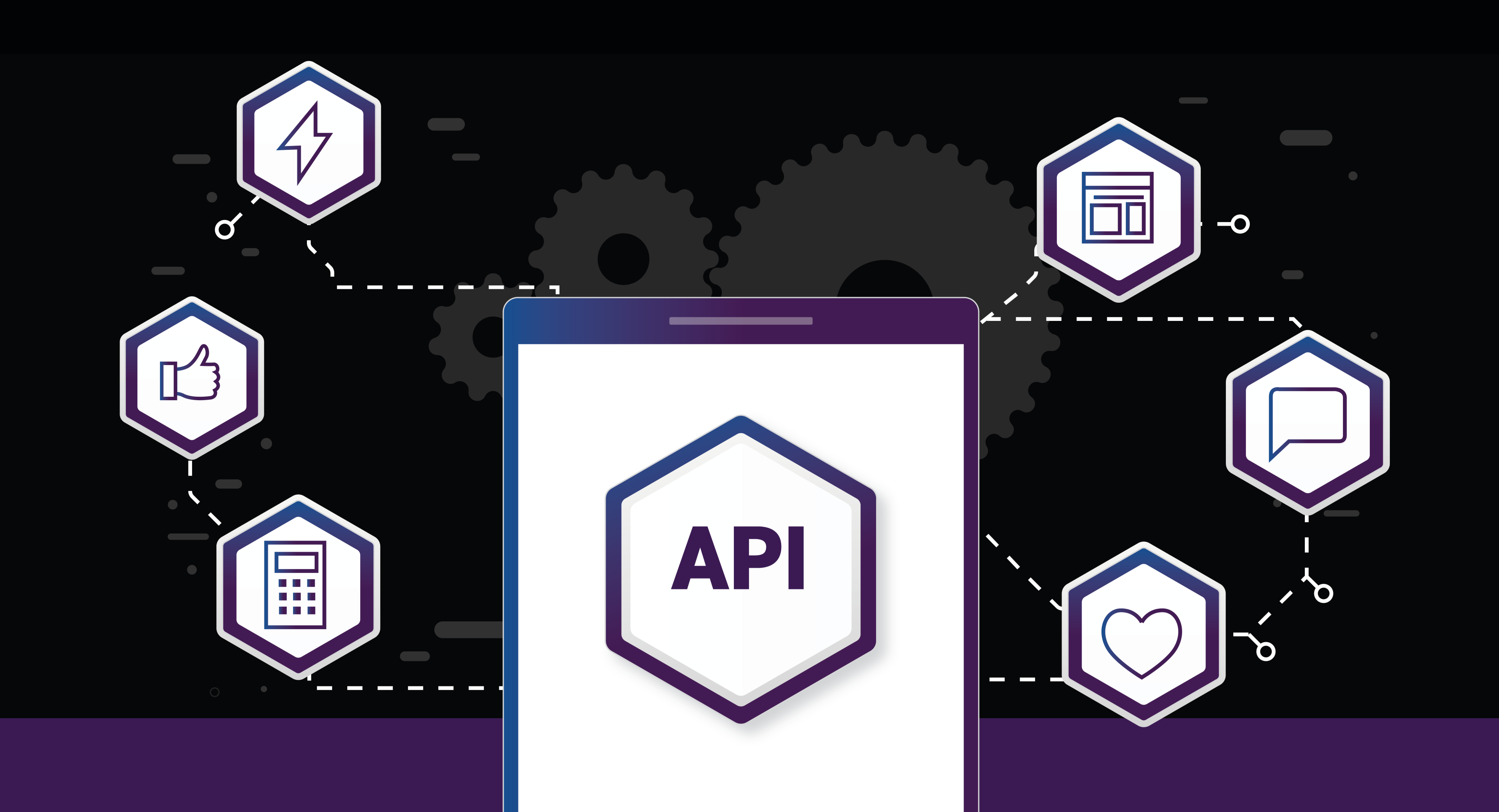 diagram of API surrounded by innovation, technology icons