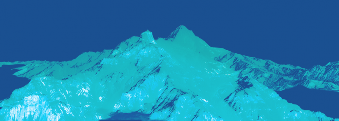 mountains on blue background